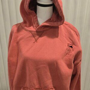 Hollister women riped, cut out hoodie sweater pink large , new